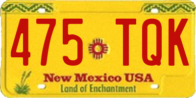 NM license plate 475TQK