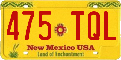 NM license plate 475TQL