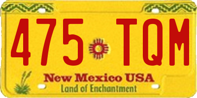 NM license plate 475TQM