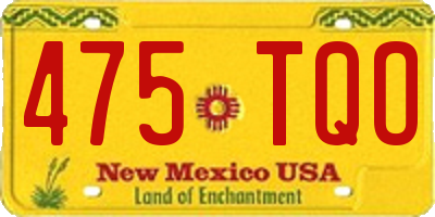 NM license plate 475TQO