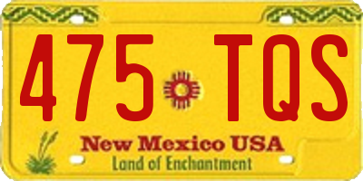NM license plate 475TQS