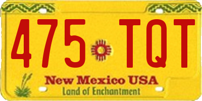 NM license plate 475TQT