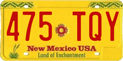 NM license plate 475TQY