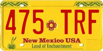 NM license plate 475TRF