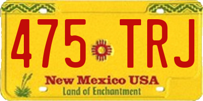 NM license plate 475TRJ