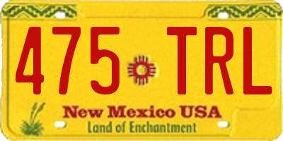 NM license plate 475TRL