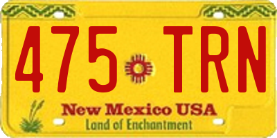 NM license plate 475TRN