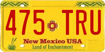 NM license plate 475TRU