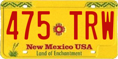 NM license plate 475TRW