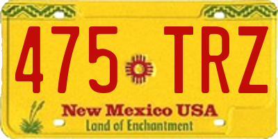 NM license plate 475TRZ