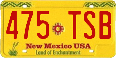 NM license plate 475TSB