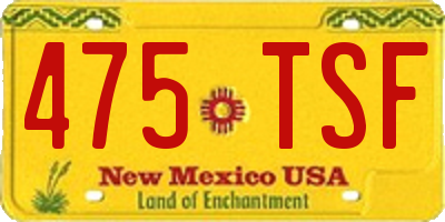 NM license plate 475TSF