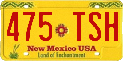 NM license plate 475TSH