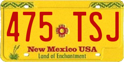 NM license plate 475TSJ
