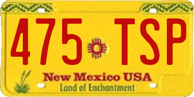 NM license plate 475TSP