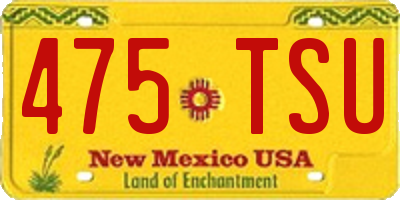 NM license plate 475TSU