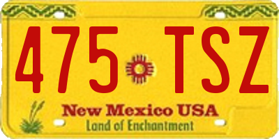 NM license plate 475TSZ