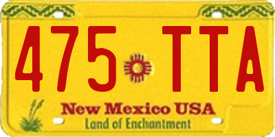NM license plate 475TTA