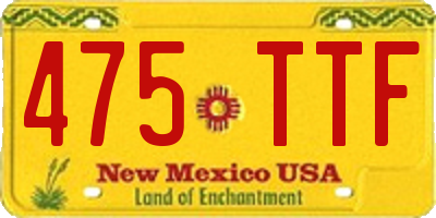 NM license plate 475TTF