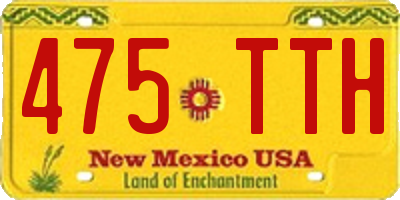 NM license plate 475TTH