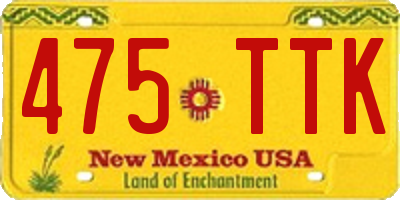 NM license plate 475TTK