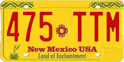 NM license plate 475TTM