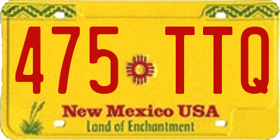 NM license plate 475TTQ
