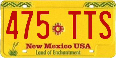 NM license plate 475TTS