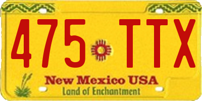 NM license plate 475TTX