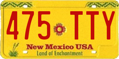 NM license plate 475TTY