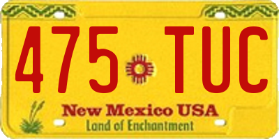 NM license plate 475TUC