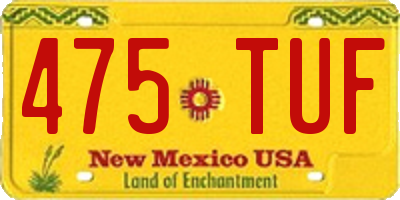 NM license plate 475TUF