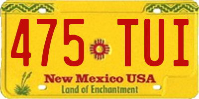 NM license plate 475TUI
