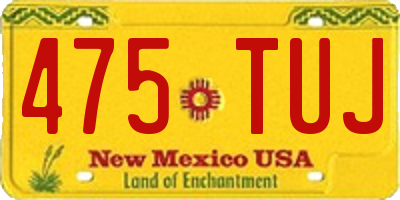 NM license plate 475TUJ