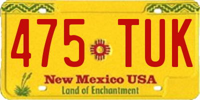 NM license plate 475TUK
