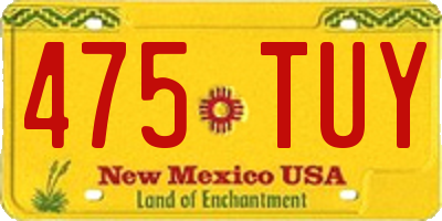 NM license plate 475TUY