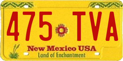 NM license plate 475TVA