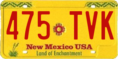 NM license plate 475TVK