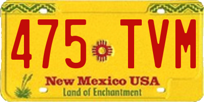 NM license plate 475TVM