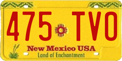 NM license plate 475TVO