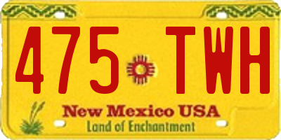 NM license plate 475TWH