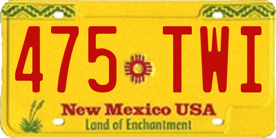 NM license plate 475TWI