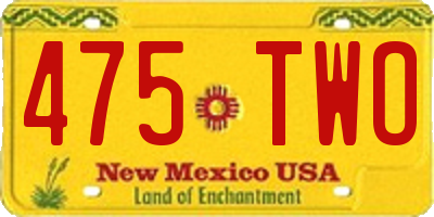 NM license plate 475TWO