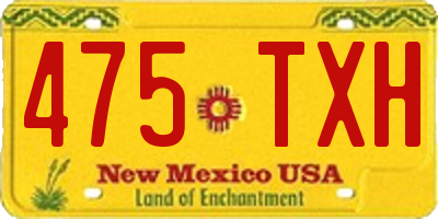 NM license plate 475TXH