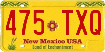 NM license plate 475TXQ