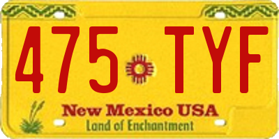 NM license plate 475TYF