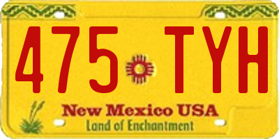 NM license plate 475TYH