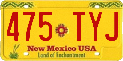 NM license plate 475TYJ