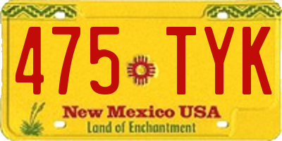 NM license plate 475TYK