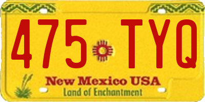 NM license plate 475TYQ